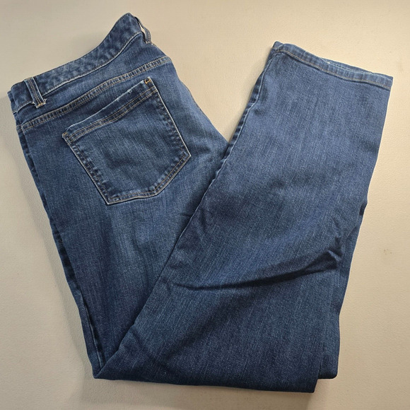 New York & Company Jeans Women's 18 Blue Distressed Low Rise*** Slim Slouch Leg - Picture 10 of 16